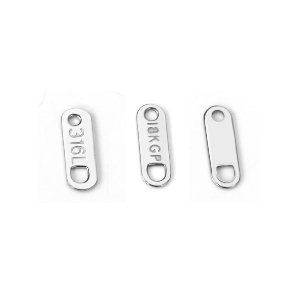 ASON 100pcs/lot Stainless Steel Gold/Silver Color Steel Oval Charm Pendant Extend Connector Chain Tags for Making Supplies asonjewelry